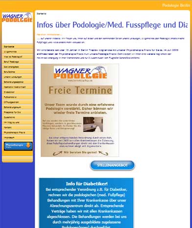 Webseite Podologie-Praxis Anja Wagner